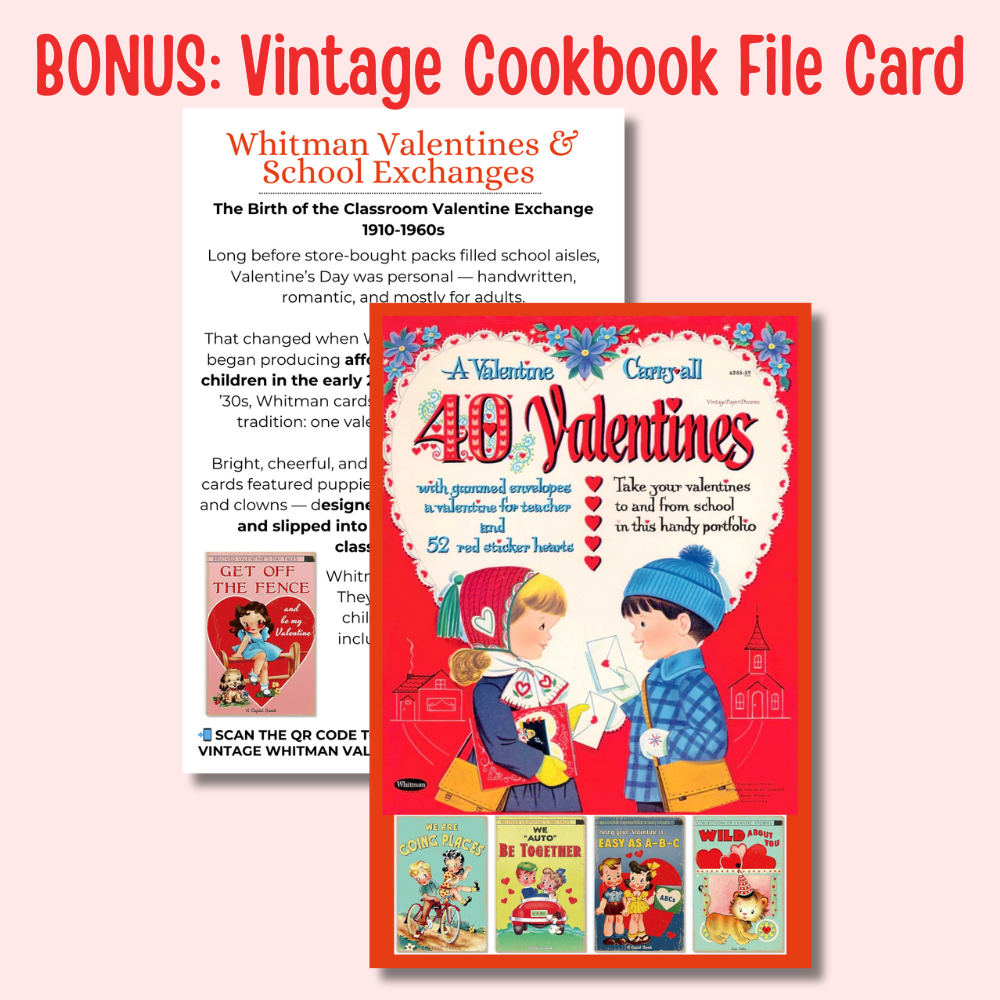Sweethearts & School Days - 1950s Valentine Vintage Flour Sack Towel