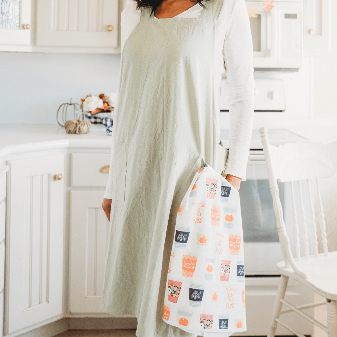 Cross Back Apron - Mint Green
