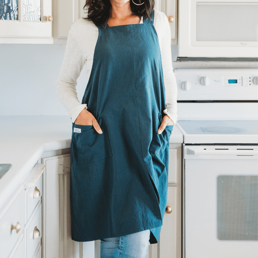 Cross Back Apron - Dark Green