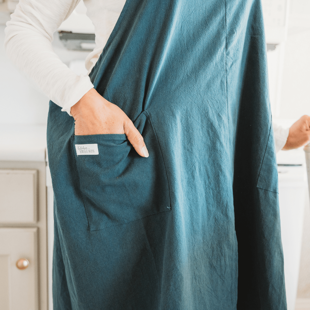 Cross Back Apron - Dark Green