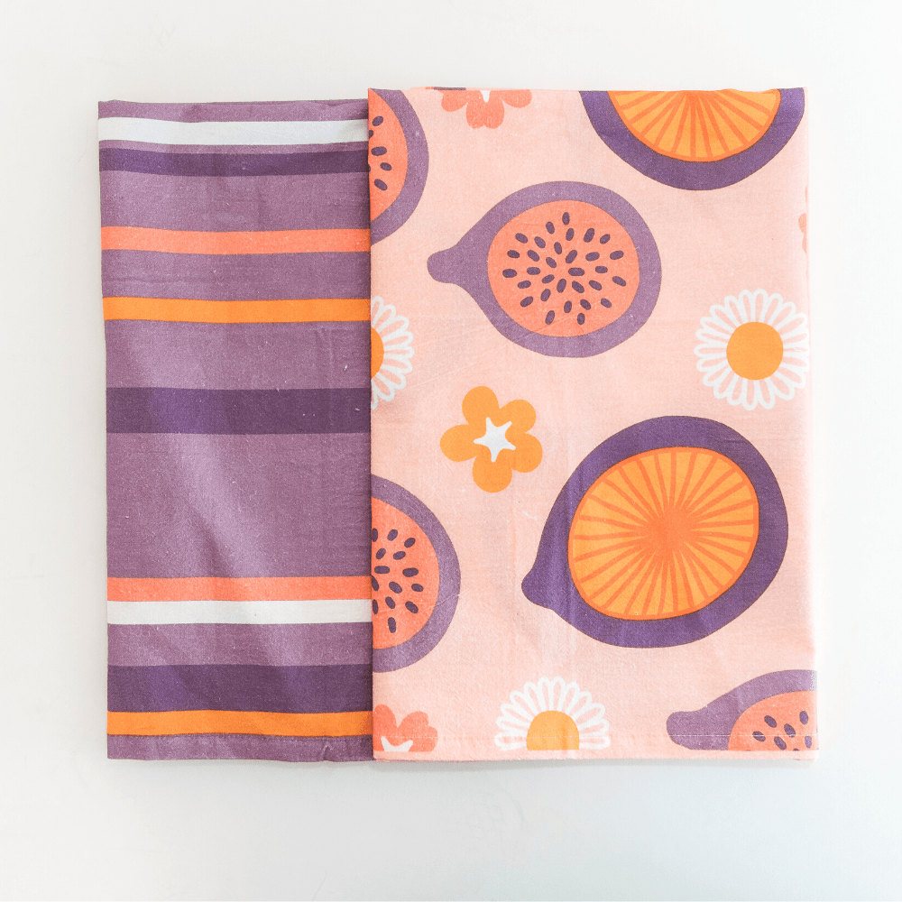 Papaya Stripes - Flour Sack Towel