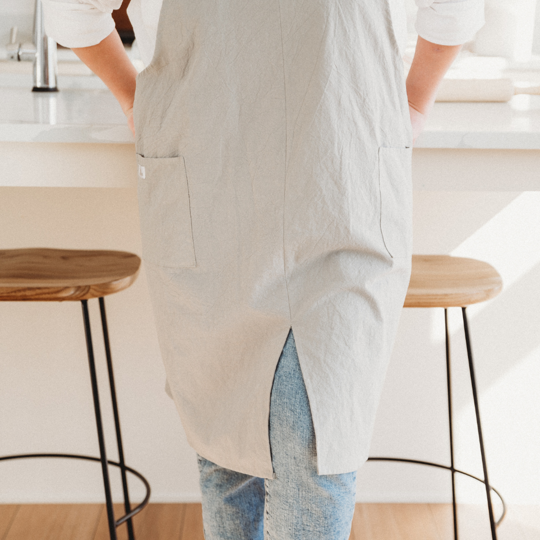 Cross Back Apron - Plaza Gray
