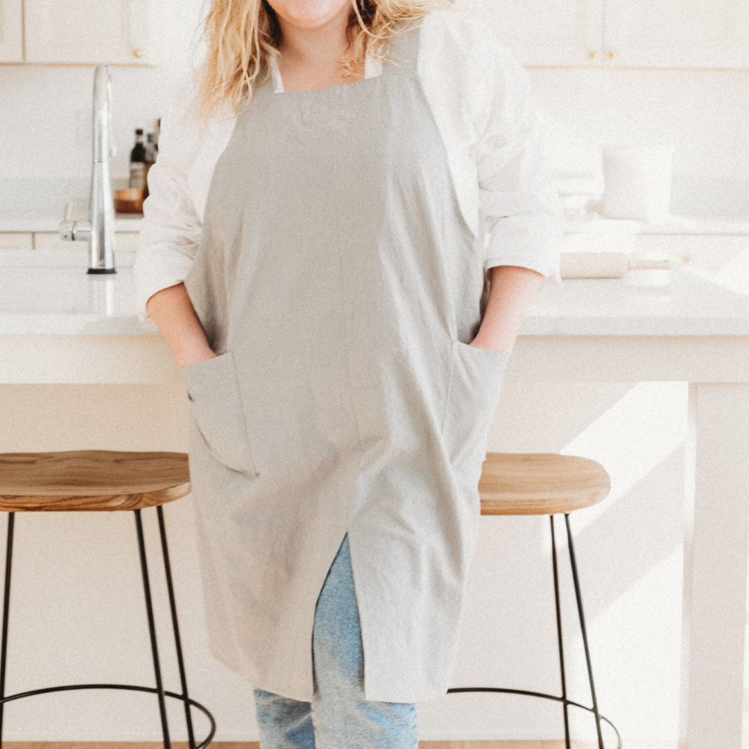 Cross Back Apron - Plaza Gray