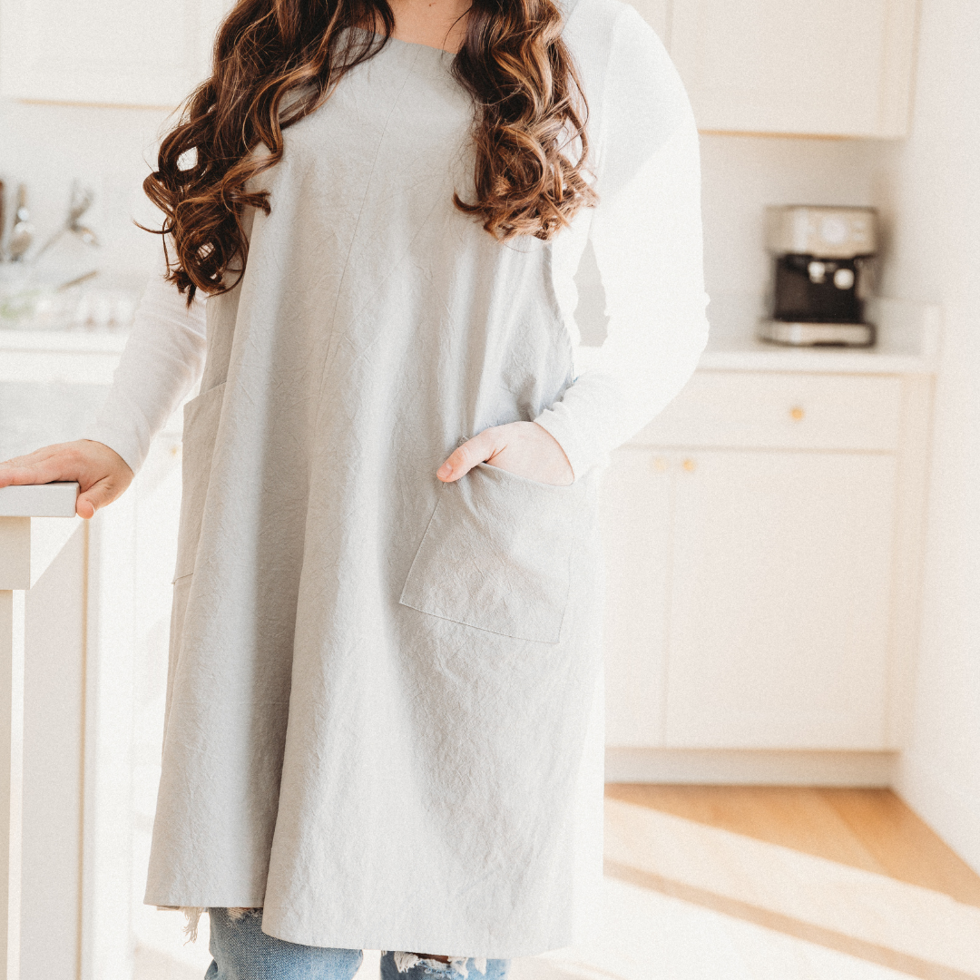 Cross Back Apron - Plaza Gray