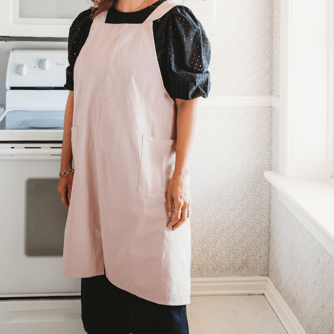 Cross Back Apron - Blush Pink