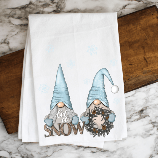 Winter Wreath Gnome Kitchen Towel