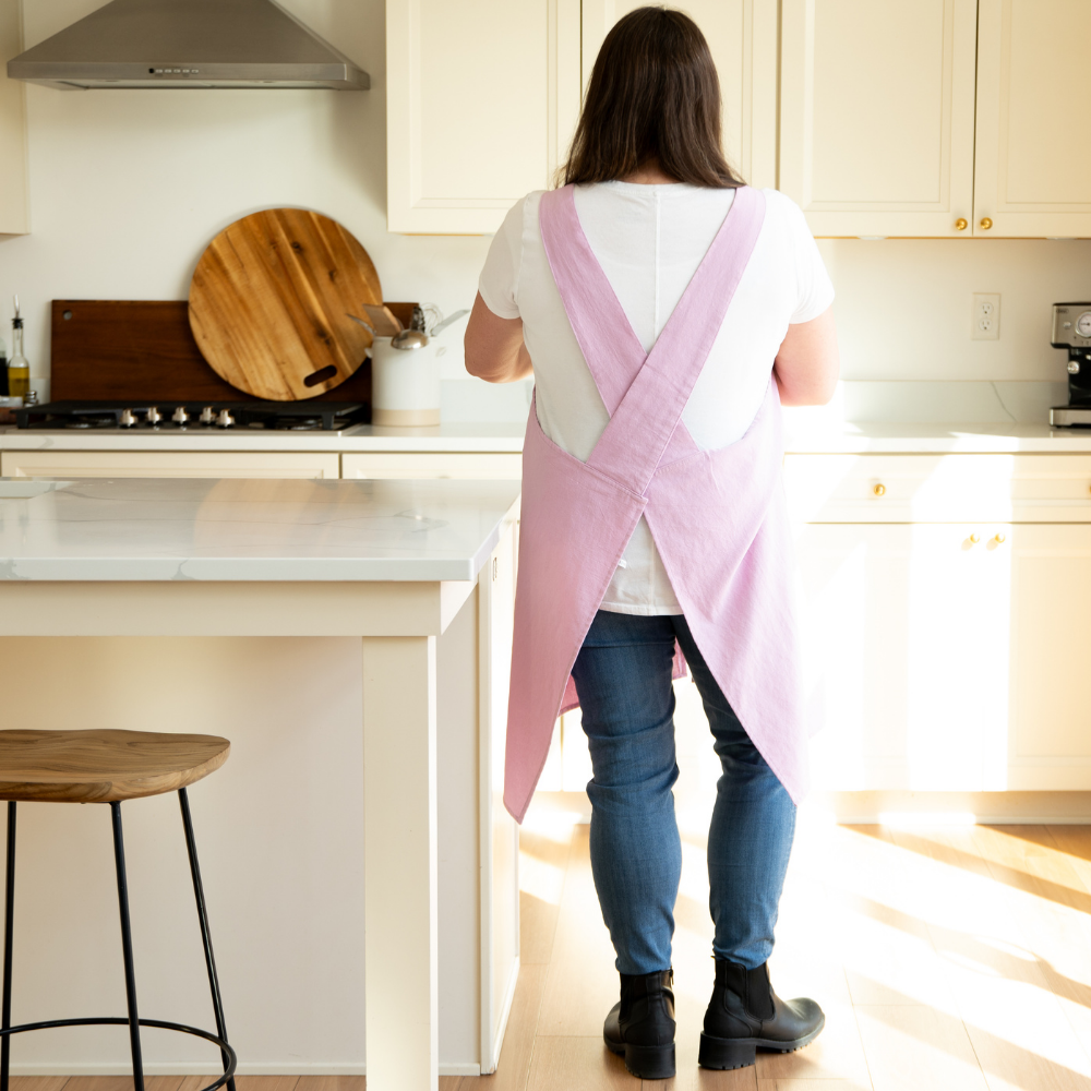 Lavender Cupcake Crossback Apron
