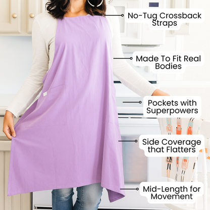 Lavender Cupcake Crossback Apron