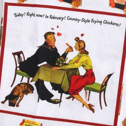 The Frozen Dinner Date - Vintage Flour Sack Towel