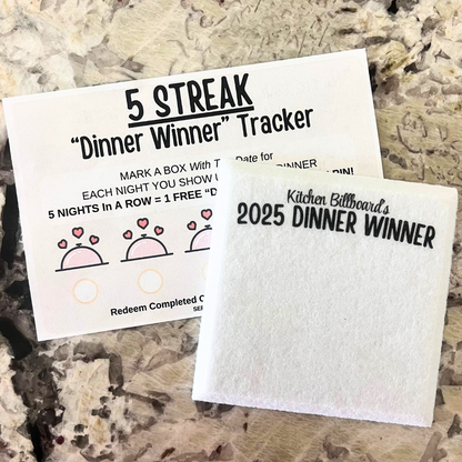 The Dinner Winner Display Board