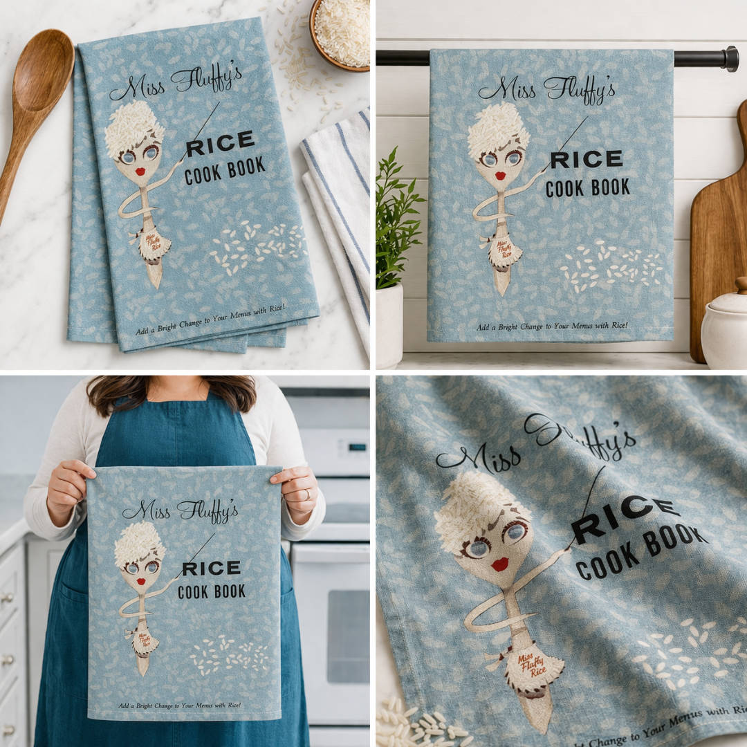 Miss Fluffy's Rice - Vintage Flour Sack Towel + Bonus Cookbook
