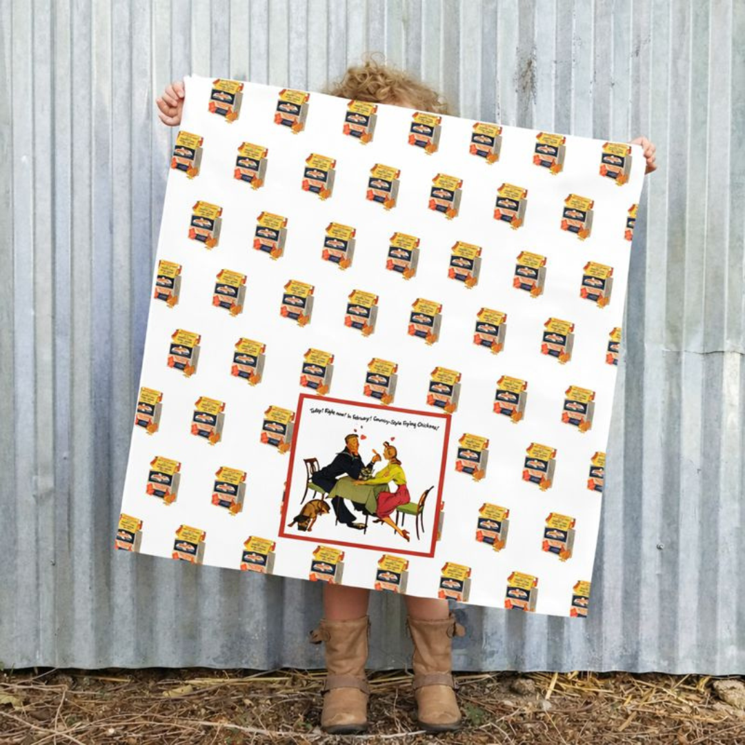 The Frozen Dinner Date - Vintage Flour Sack Towel