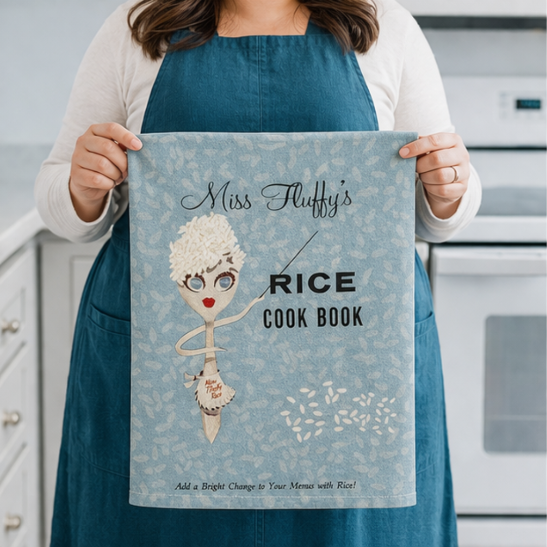 Miss Fluffy's Rice - Vintage Flour Sack Towel + Bonus Cookbook
