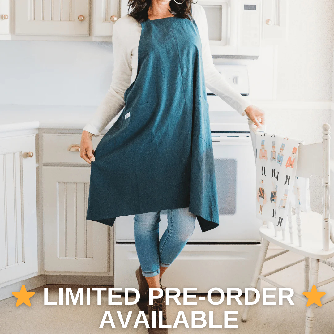 Ms Reliable Crossback Apron - Blue Corn