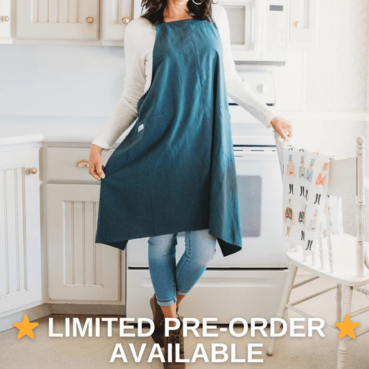 Ms Reliable Crossback Apron - Blue Corn