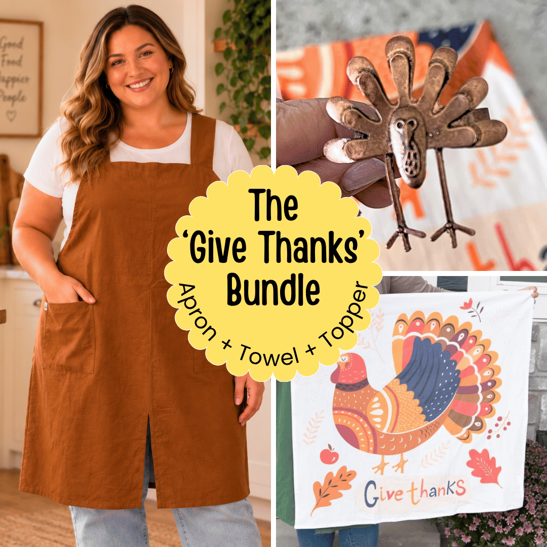 The Give Thanks Bundle - Apron + Towel + Topper