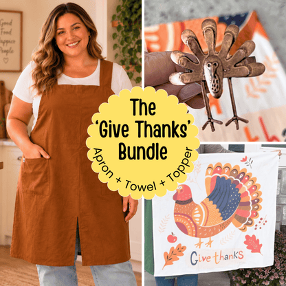 The Give Thanks Bundle - Apron + Towel + Topper