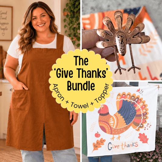 The Give Thanks Bundle - Apron + Towel + Topper