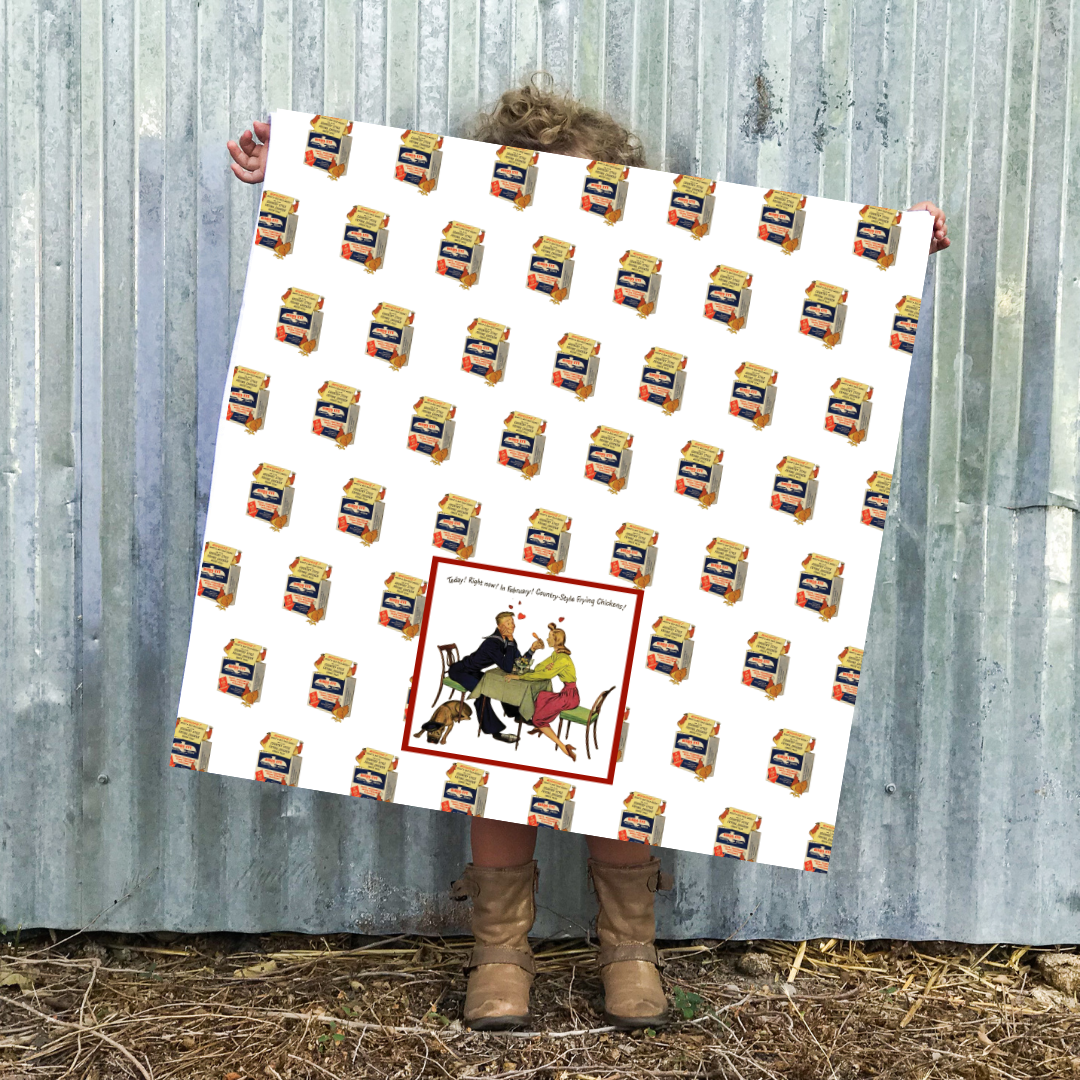 The Frozen Dinner Date - Vintage Flour Sack Towel