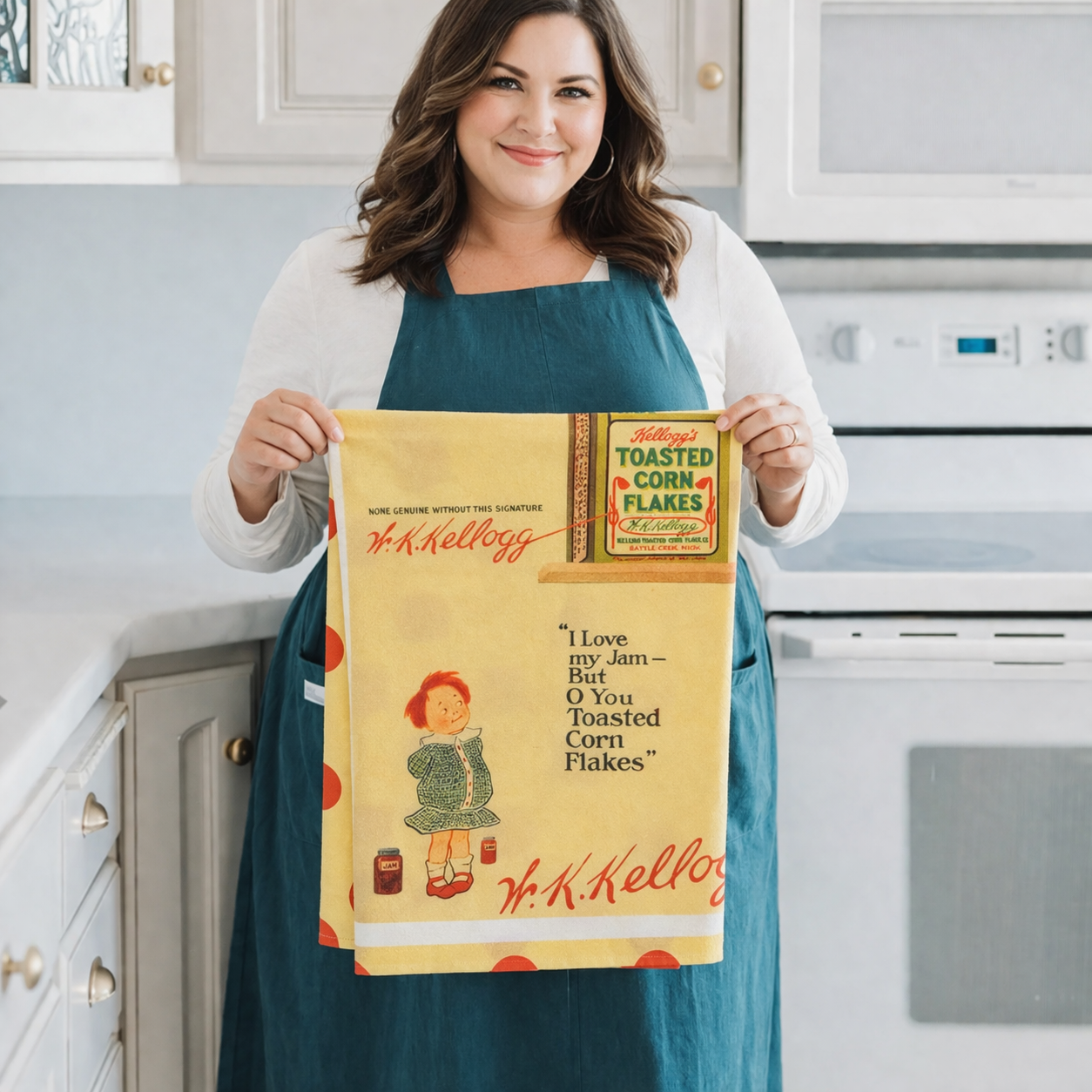 “I Love My Jam — But Oh, You Toasted Corn Flakes” - Vintage Flour Sack Towel + Bonus Cookbook