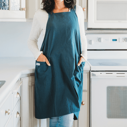 Cross Back Apron - Dark Green