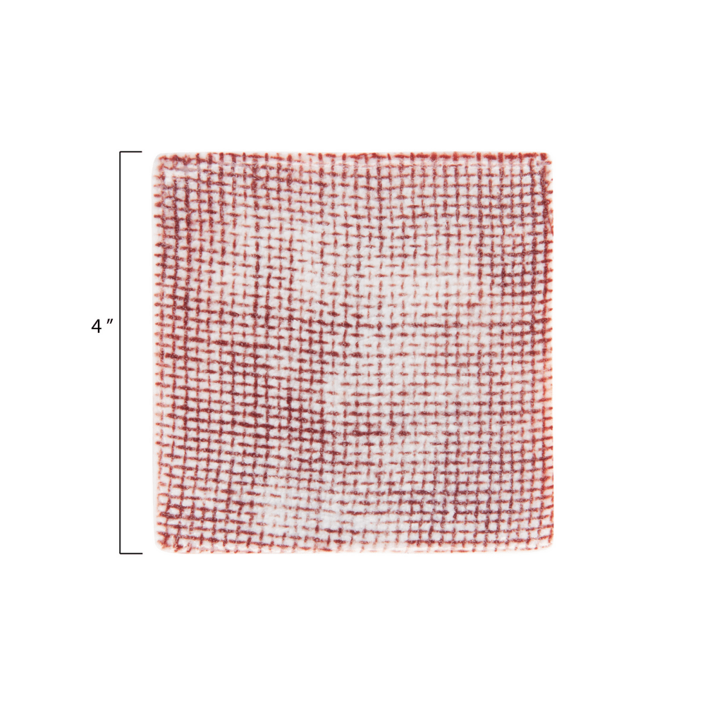 Coasters with Embossed Cloth Pattern, Set of 4