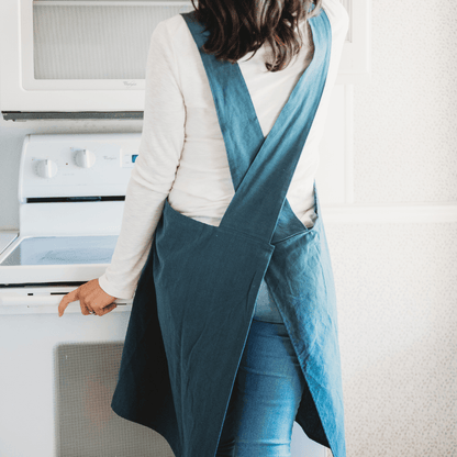 Cross Back Apron - Dark Green