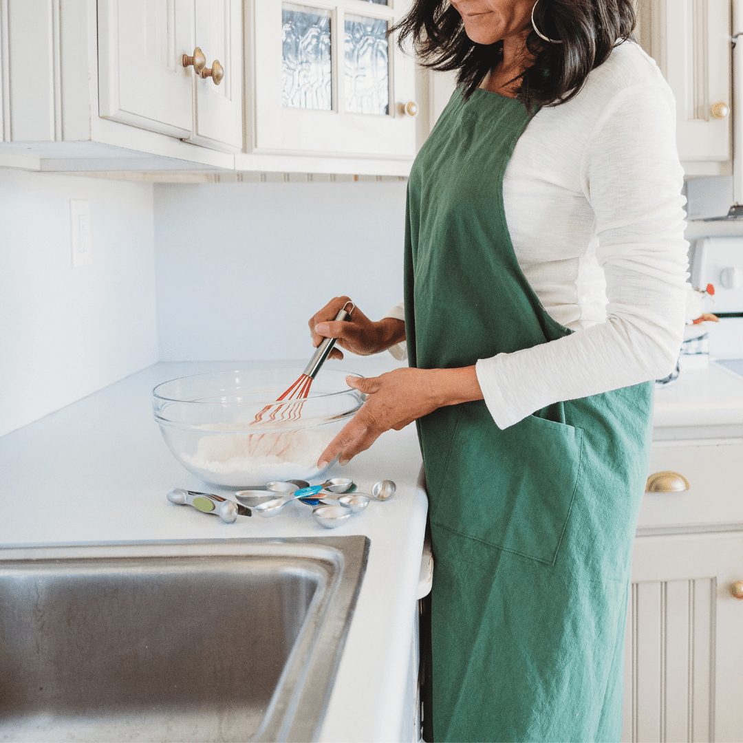 Cross Back Apron - Olive Green