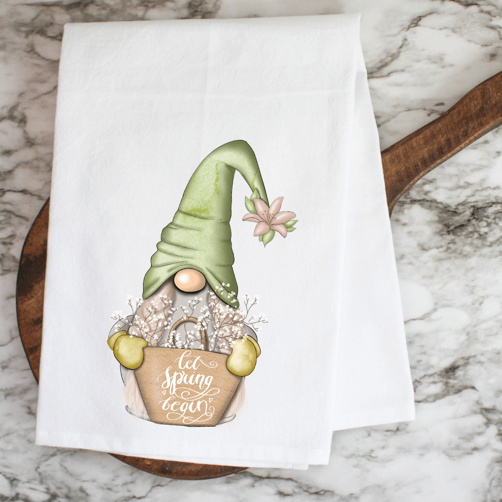 Spring Gnome Kitchen Towel