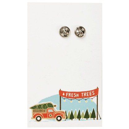 Christmas Truck & Tree - Enamel Note Card