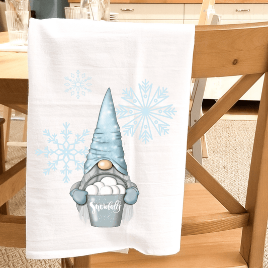 Snowball Gnome Kitchen Towel