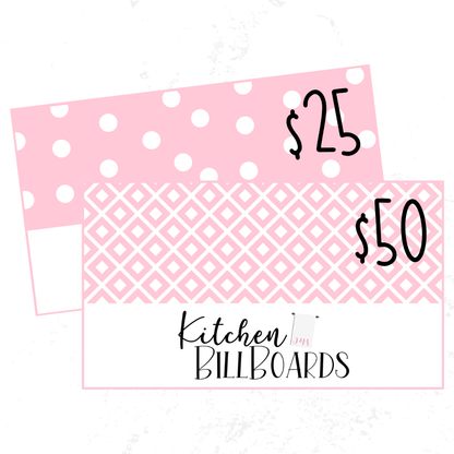 Kitchen Billboards Gift Card
