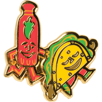 We Go Together Like Tacos & Hot Sauce - Apron Pin