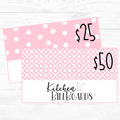 Kitchen Billboards Gift Card
