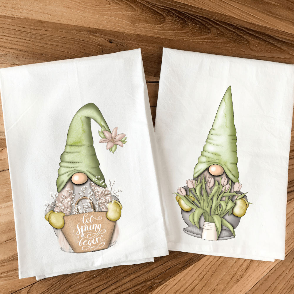 Spring Gnome Kitchen Towel