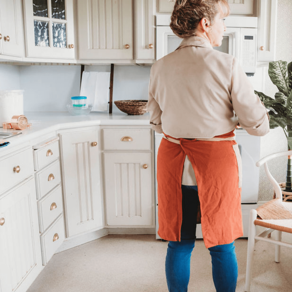 Orange Color Block All-Day Classic Apron