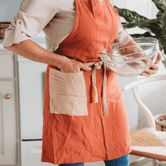 Orange Color Block All-Day Classic Apron