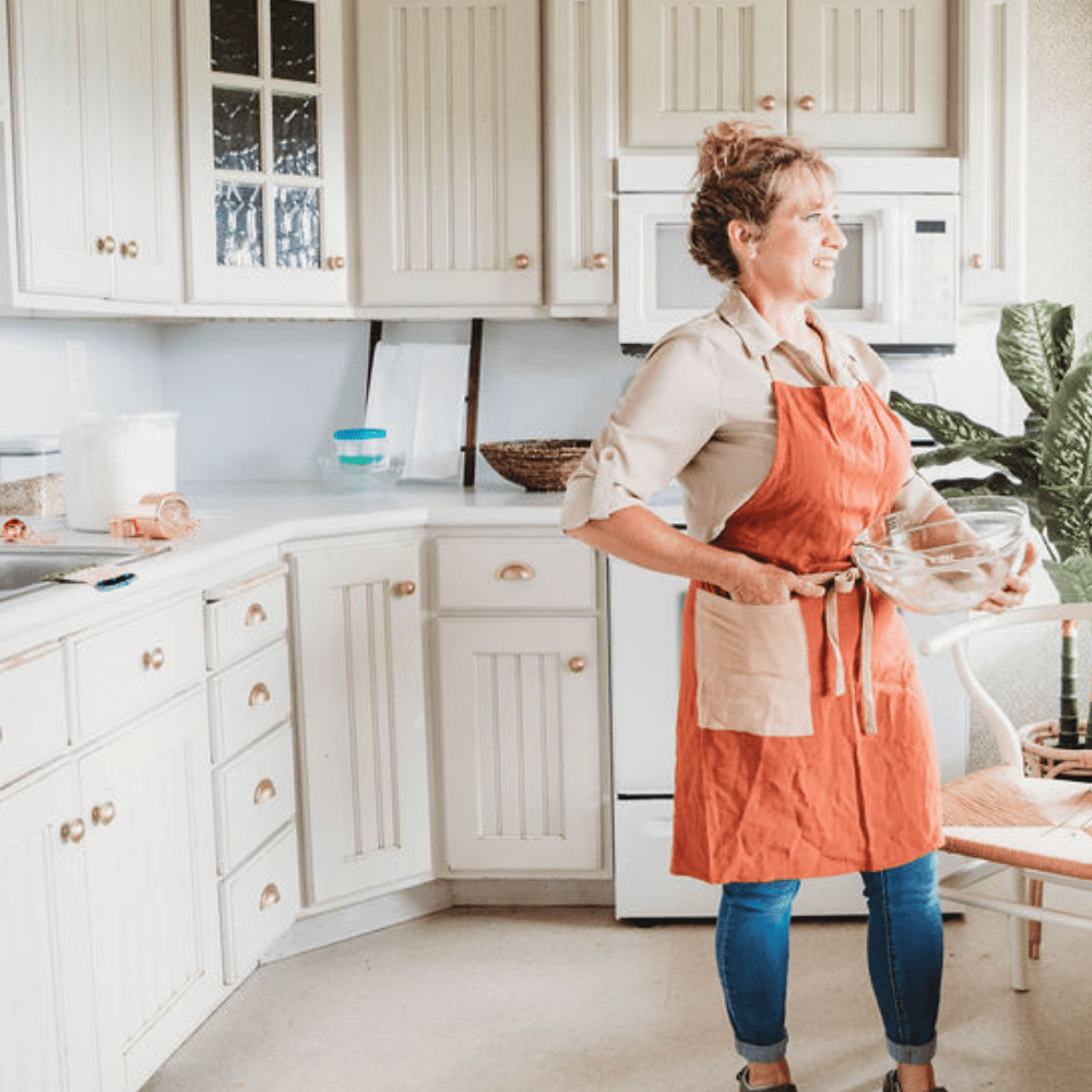 Orange Color Block All-Day Classic Apron