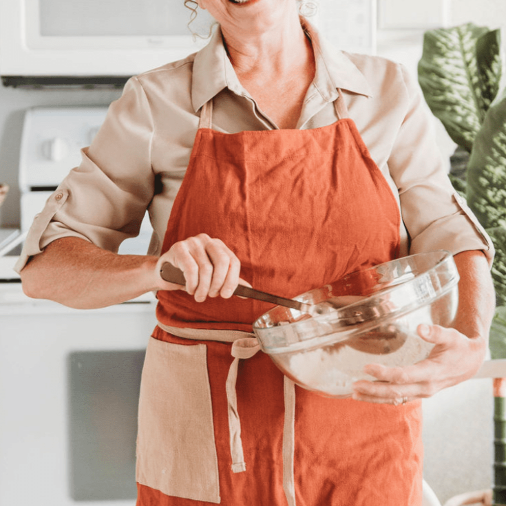 Orange Color Block All-Day Classic Apron