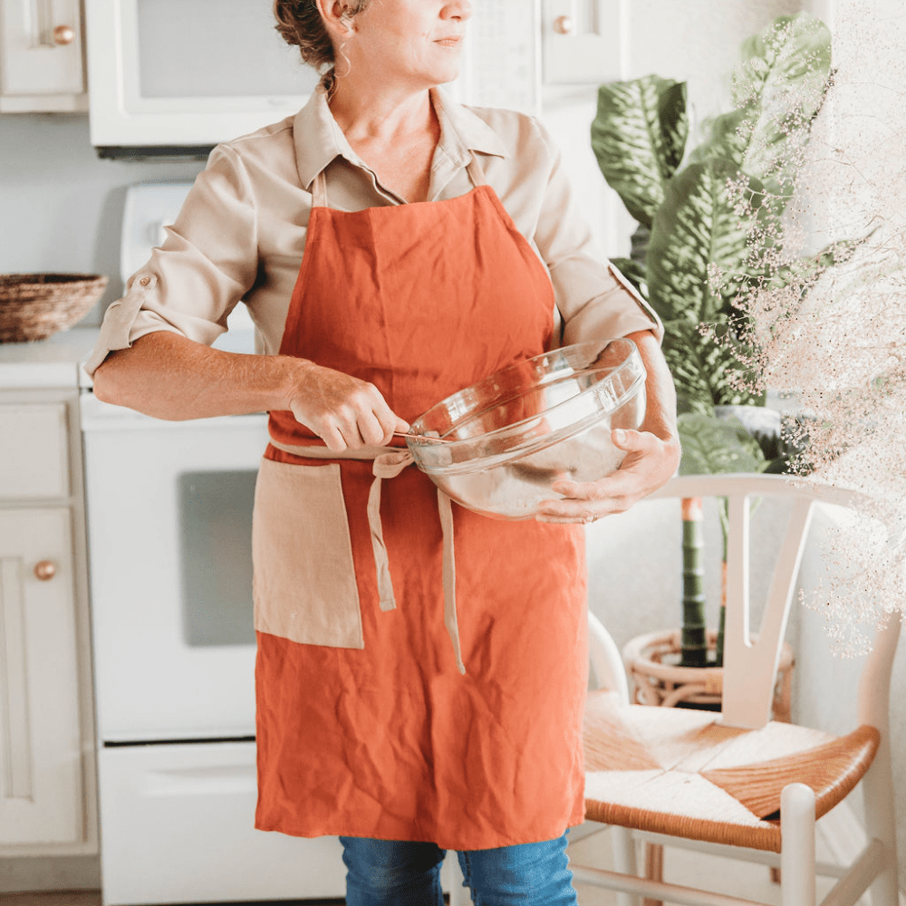 Orange Color Block All-Day Classic Apron