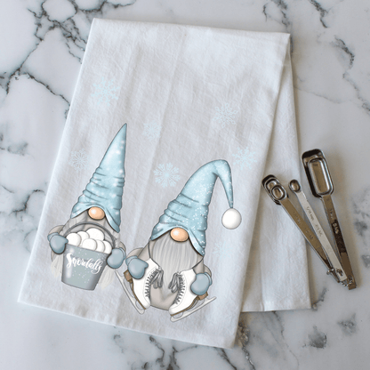 Snowballs & Skates Gnome Kitchen Towel