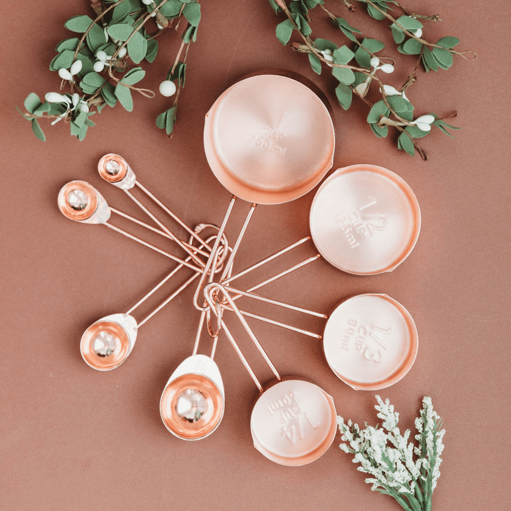 Rose Gold Measuring Cups n' Spoons 8 Piece Set