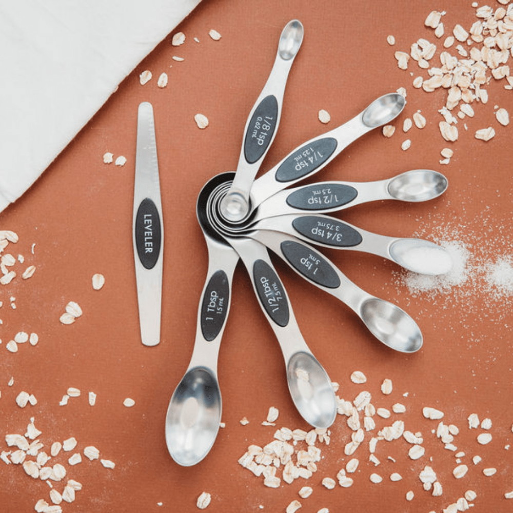 Magnetic Measuring Spoons 8-piece Set with Leveler