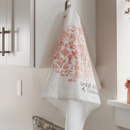 USA Travel Map - Flour Sack Towel
