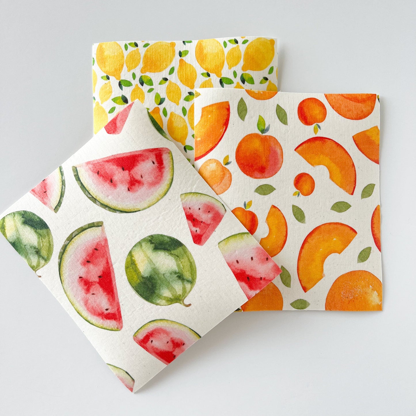 Fun Fruits 3 - Pack Swedish Dishcloths