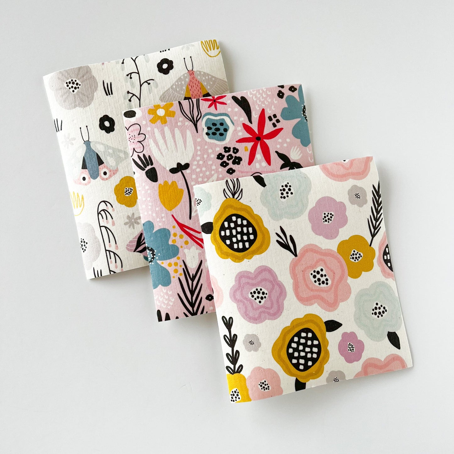 Beautiful Florals 3 - Pack Swedish Dishcloths