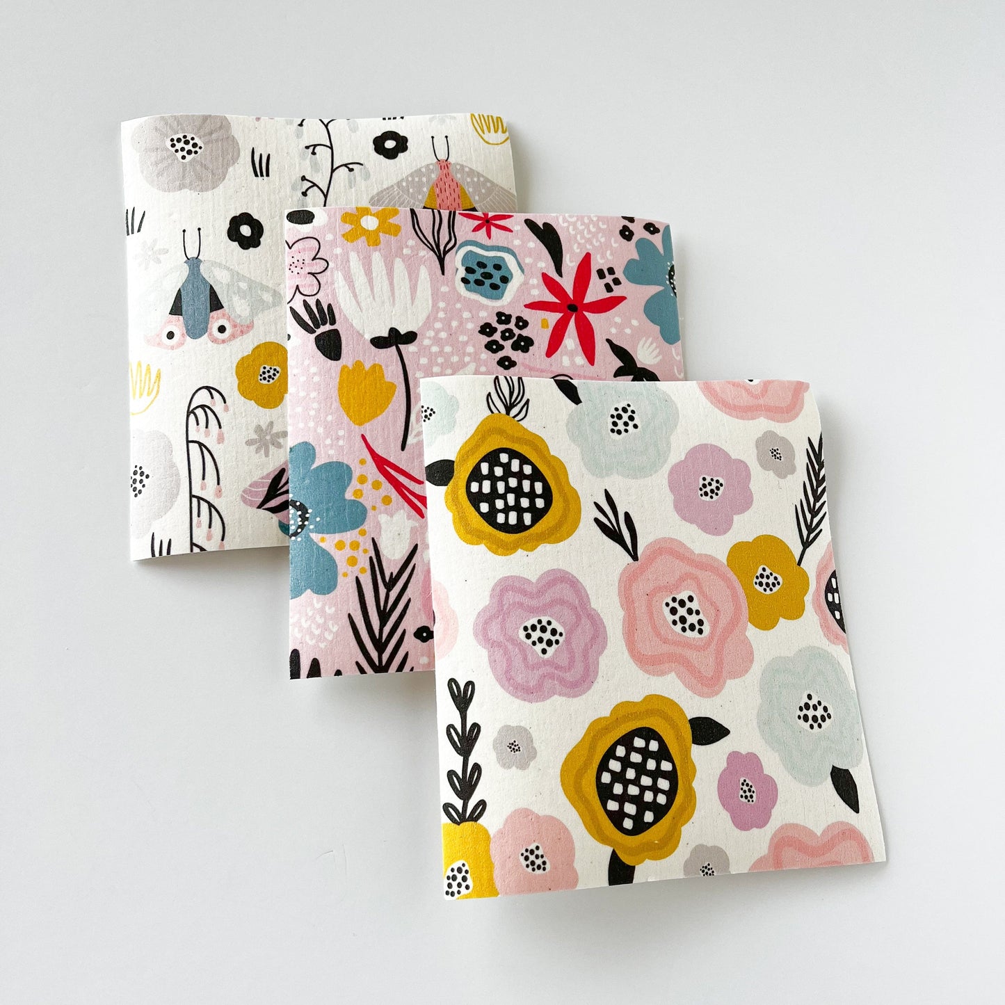 Beautiful Florals 3 - Pack Swedish Dishcloths