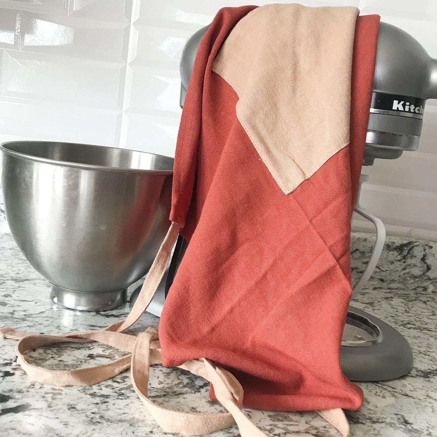 Orange Color Block All-Day Classic Apron