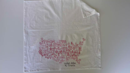 USA Travel Map - Flour Sack Towel