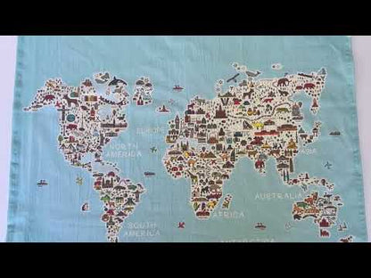 World Traveler Map - Flour Sack Towel